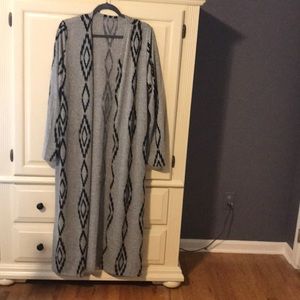 Full length duster cardigan